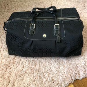 Large Black Coach Duffle Bag with Strap